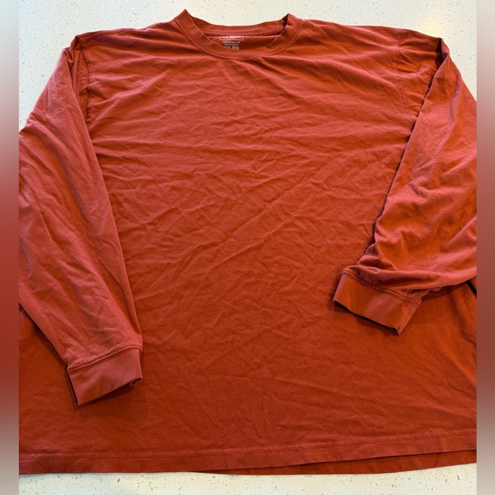 LL Bean Men's 3XL Long Sleeve Traditional Fit Crewneck Shirt Cotton XXXL Soft To